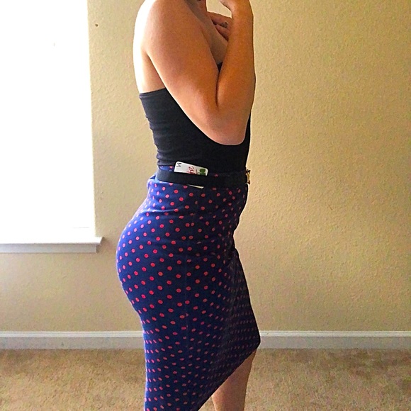 H&M polka dot midi pencil skirt size M - Picture 2 of 7